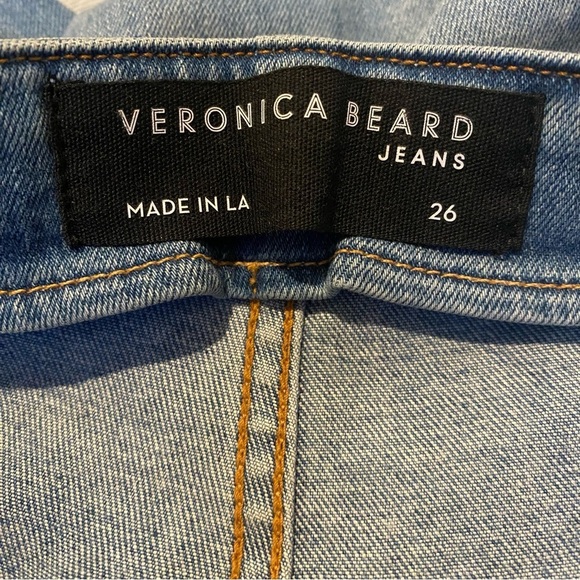 VERONICA BEARD Blue Beverly Skinny Flare High Rise Jeans Size 26 - Picture 7 of 9